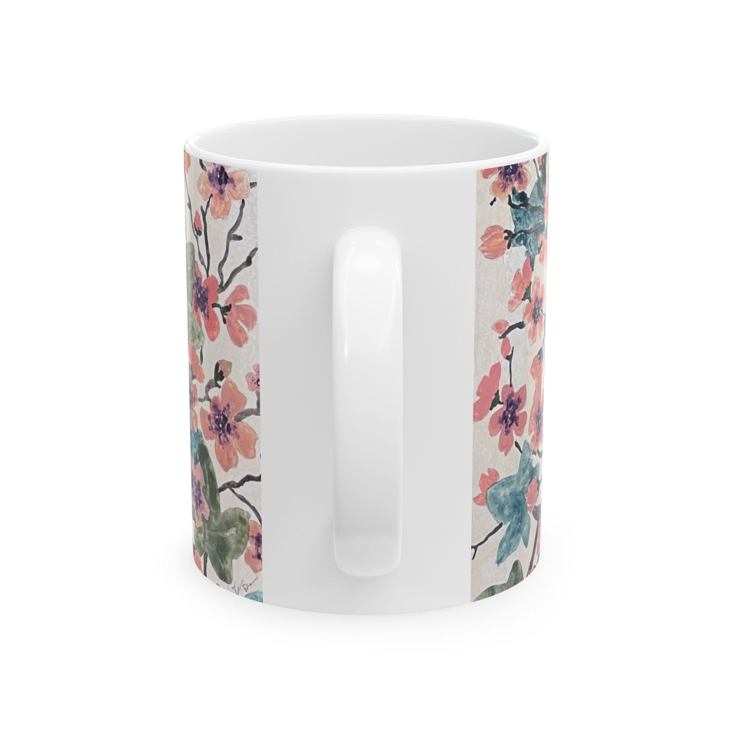 Floral Ceramic Mug, (11oz, )