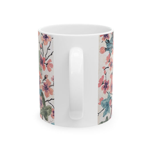 Floral Ceramic Mug, (11oz, )