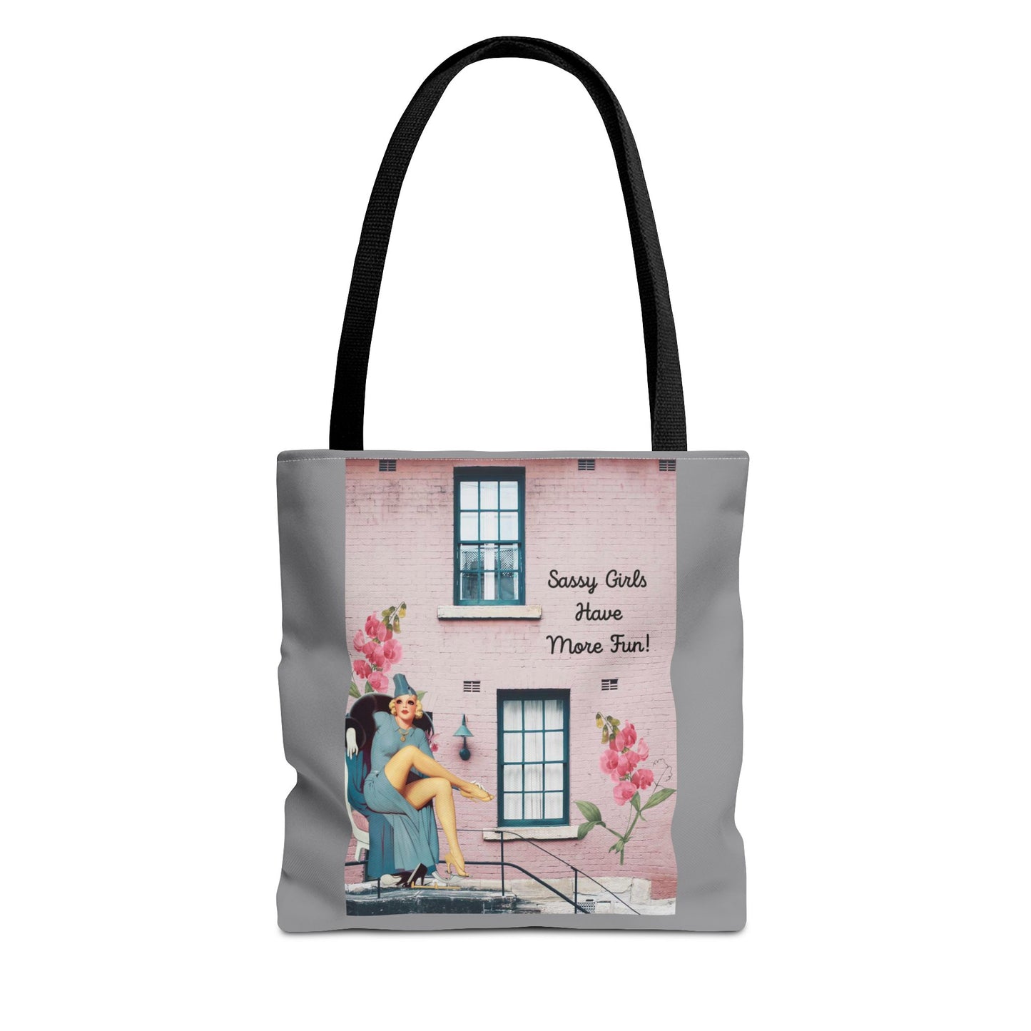 Sassy Girls Have More Fun Art Collage Tote Bag (AOP)