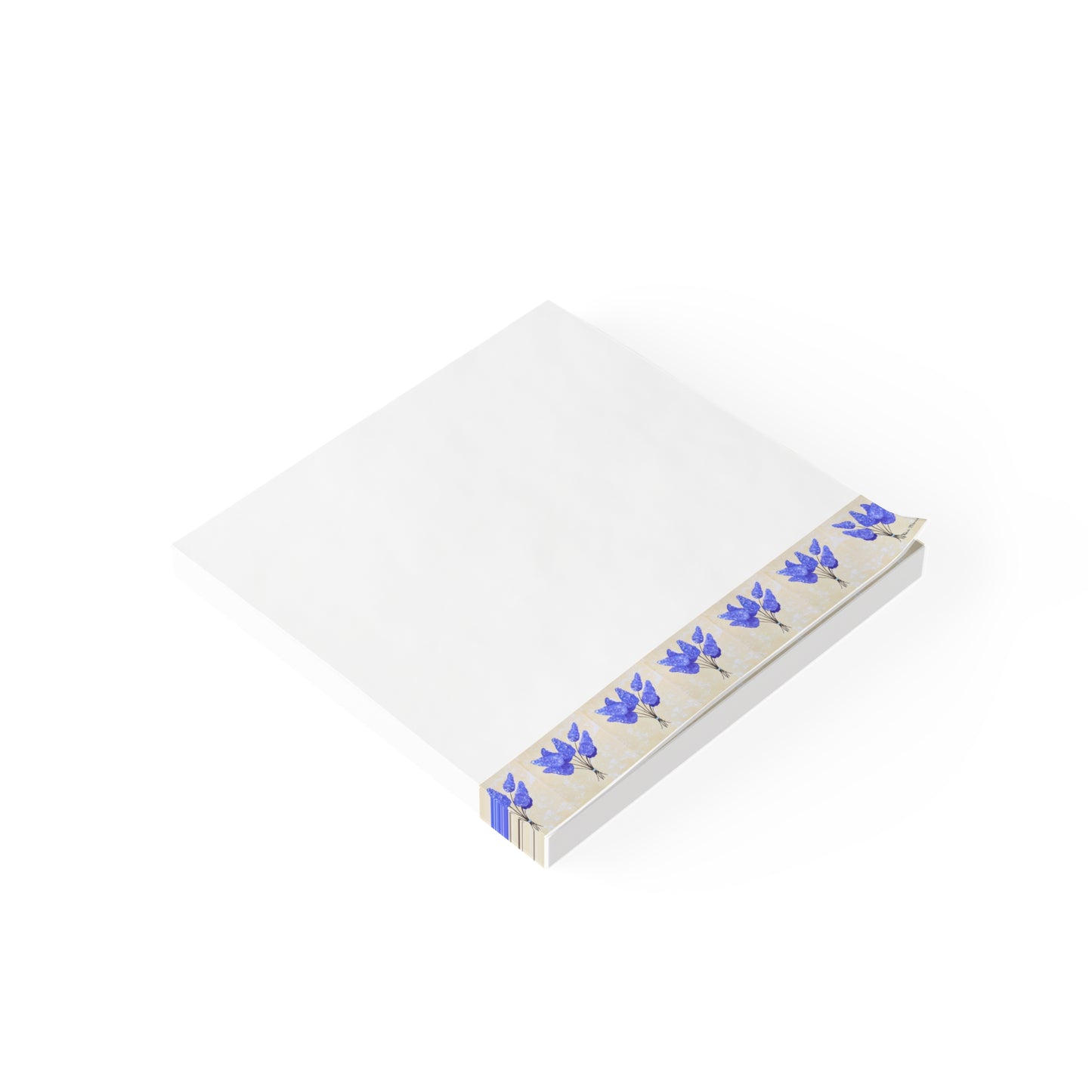 Floral Lilac Sticky Note Pads - Elegant Blue Flower Design for Home & Office