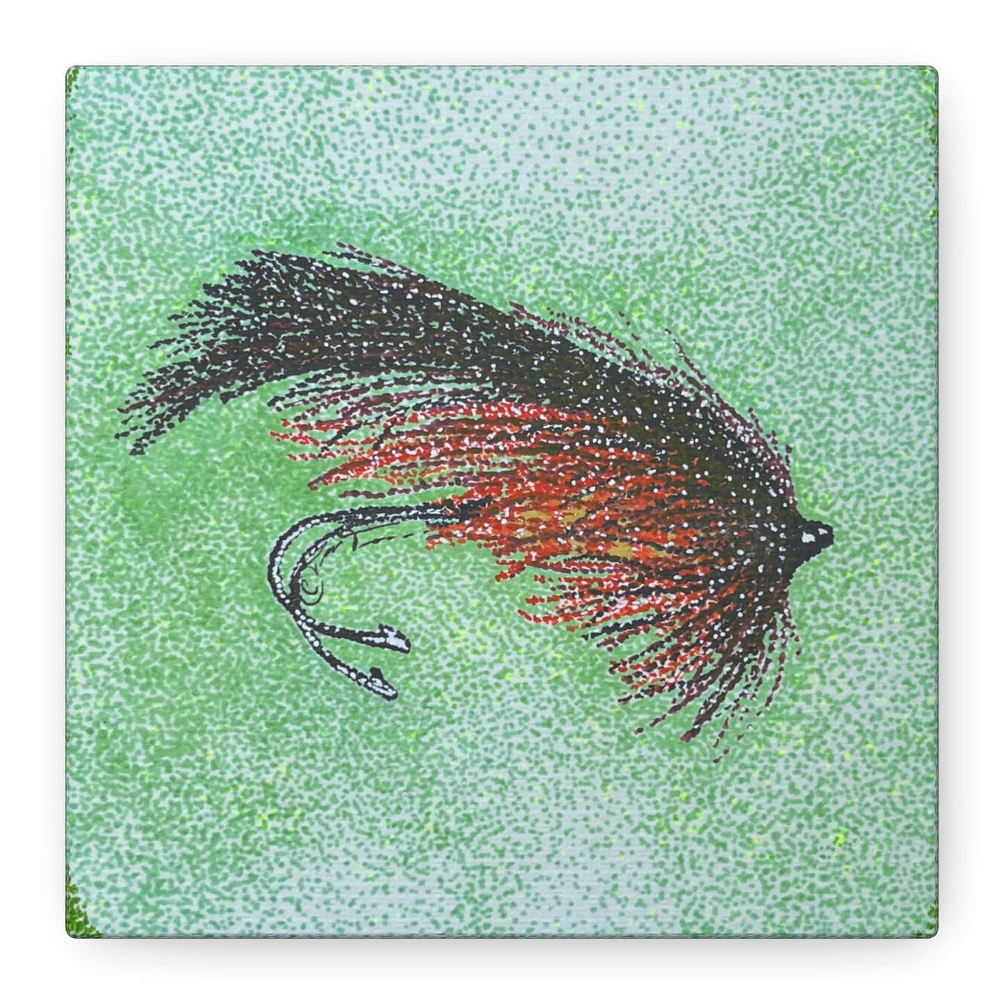 Dry Fly Fishing Lure art print on  Matte Canvas, Stretched, 1.25"