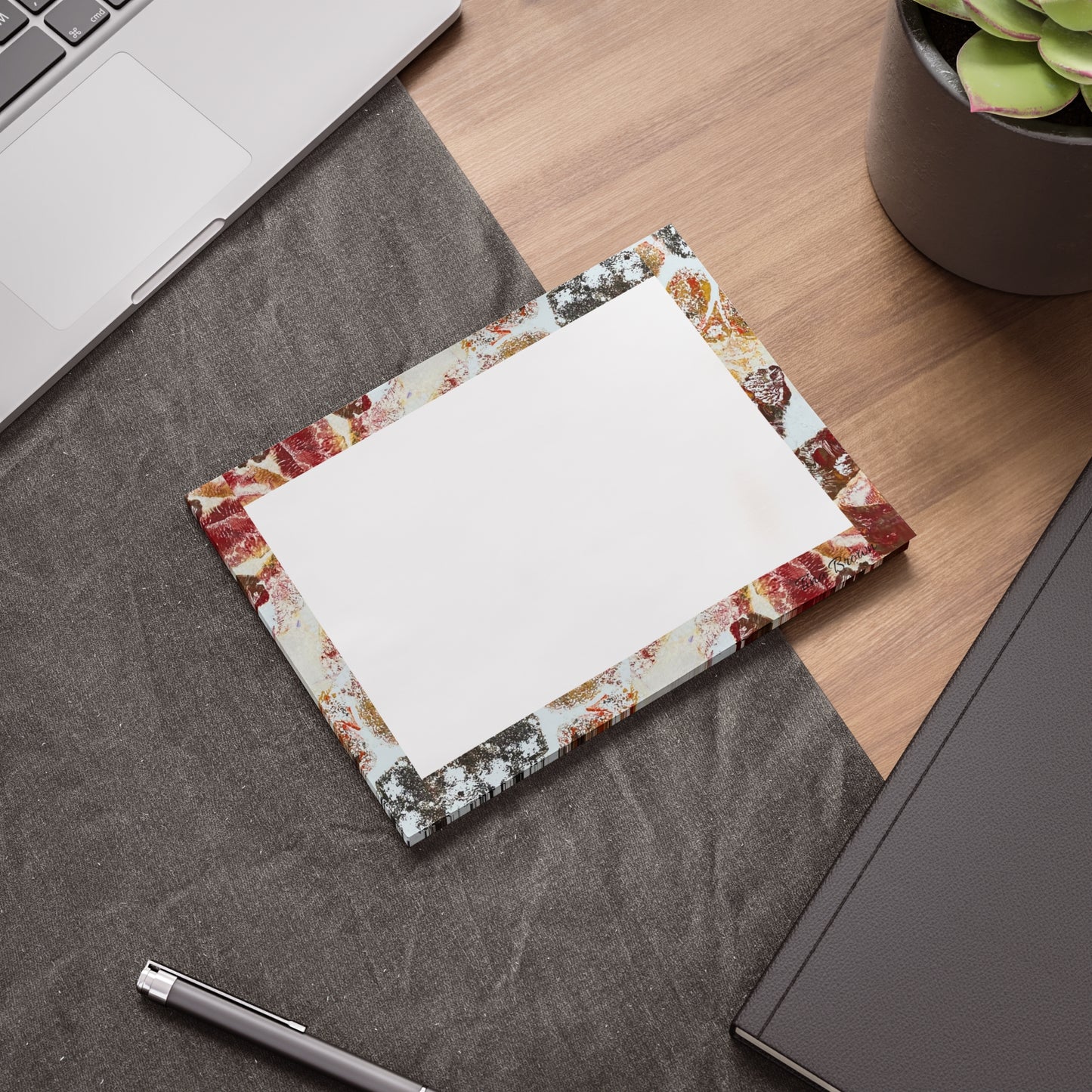 Red and Cream Floral Sticky Notes