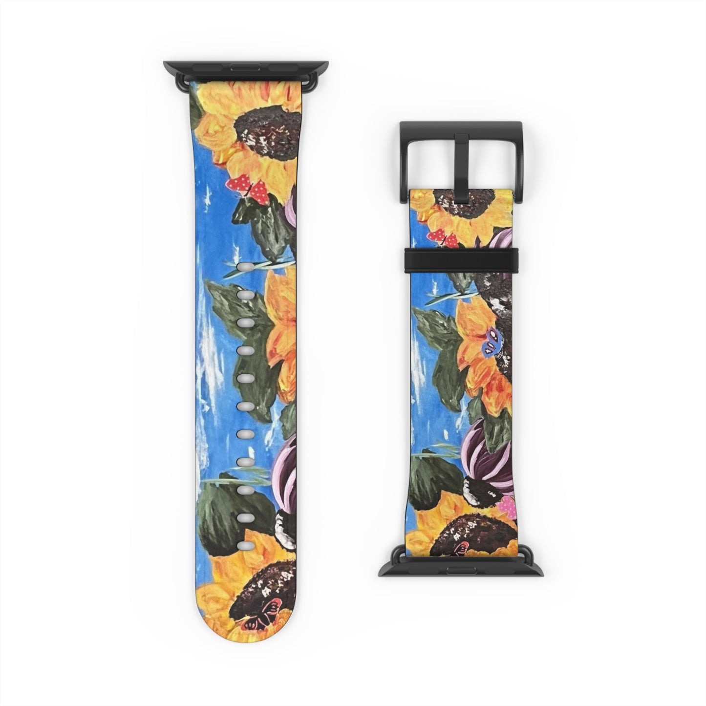 Faux Leather Sunflower Watchband