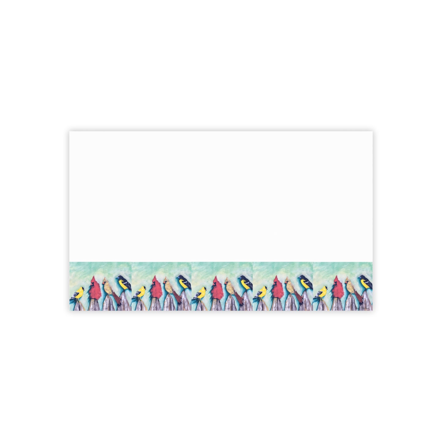 Colorful art Birds on a Fence -Themed Post-it® Note Pads