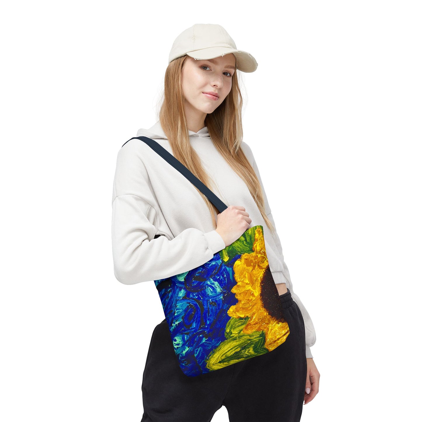 Vibrant Sunflower Tote Bag, Floral Shopping Bag, Summer Beach Tote, Eco-Friendly Purse, Gift for Art Lovers