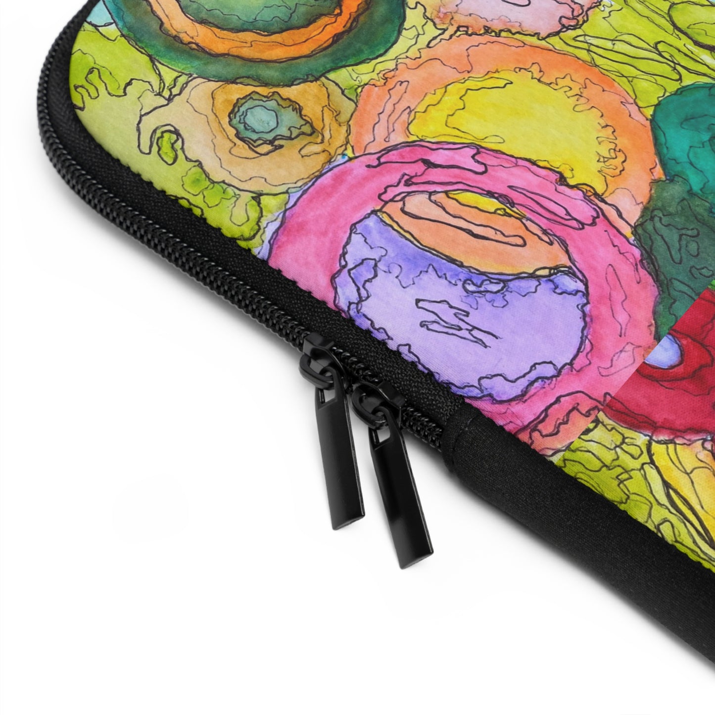 Vibrant Watercolor Laptop Sleeve - Colorful Tech Case for Home, College, Gifts, Office, Back to School