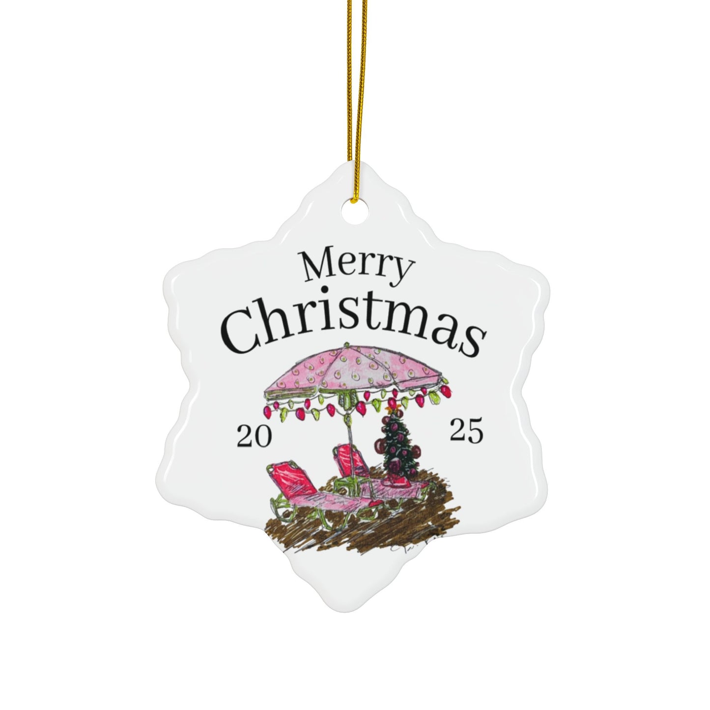 Beach Holiday Christmas Ornament