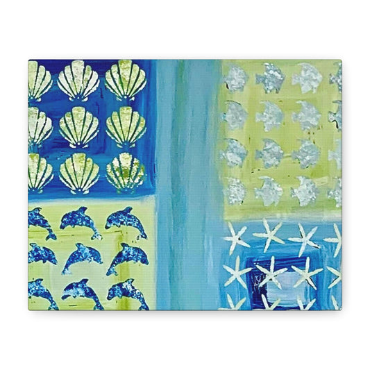 contemporary Coastal Art Print Matte Canvas, Stretched, 1.25"