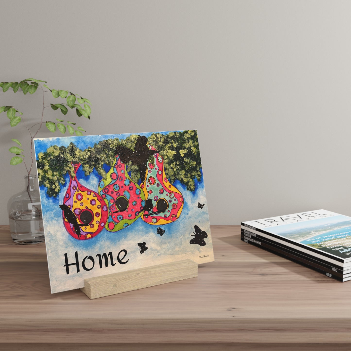 Colorful Home Gallery Board with Stand - Vibrant Decorative Art Display