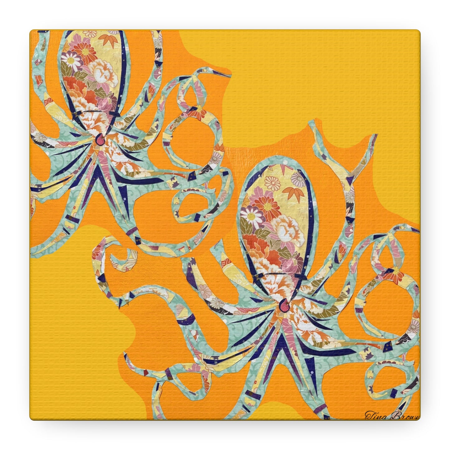 Colorful Octopus art Print Matte Canvas, Stretched, 1.25"