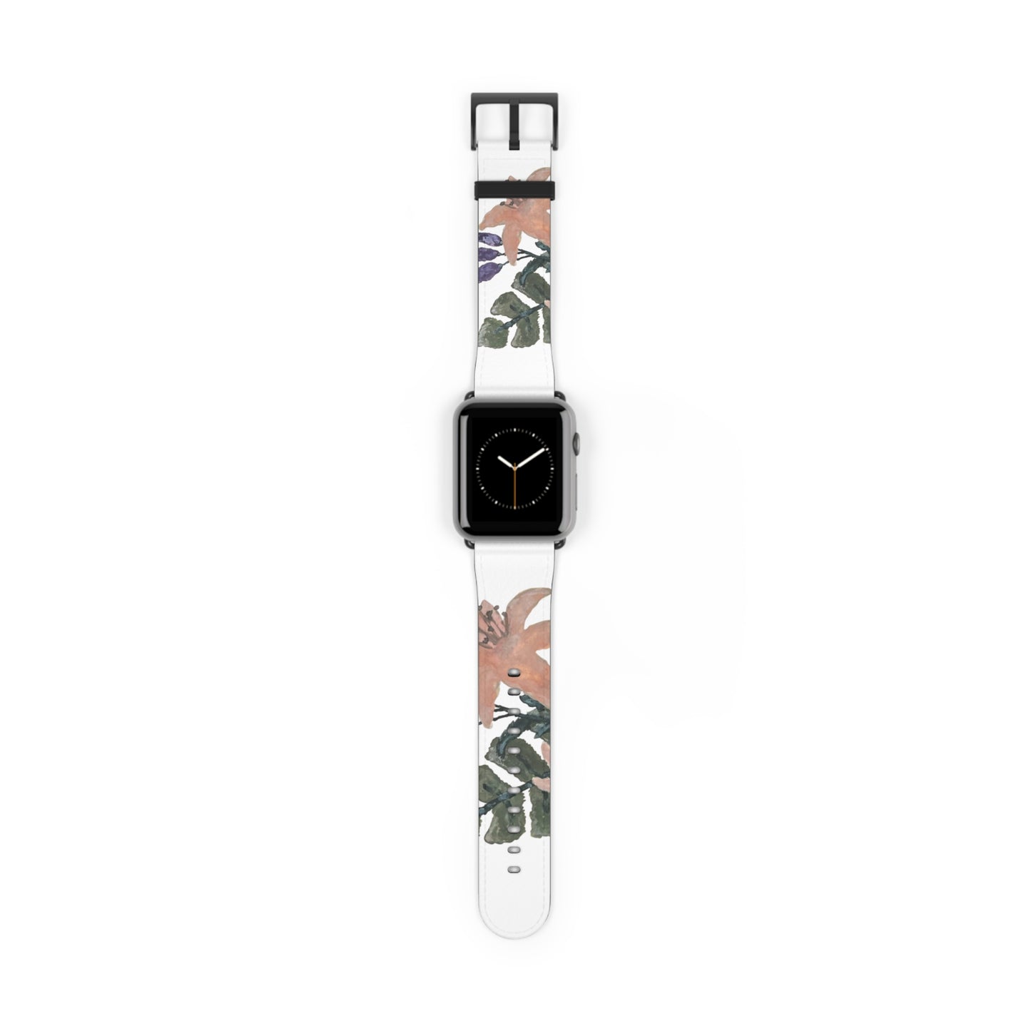 Faux Leather Floral Watercolor Watch Band - Stylish & Vibrant Accessory