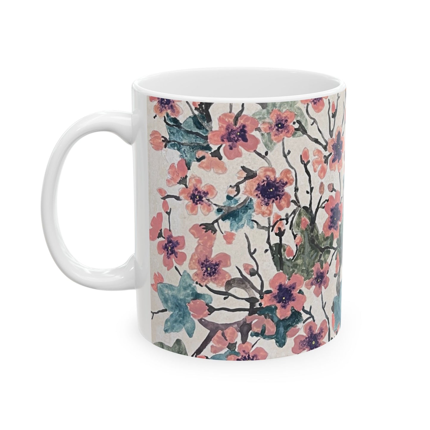 Floral Ceramic Mug, (11oz, )