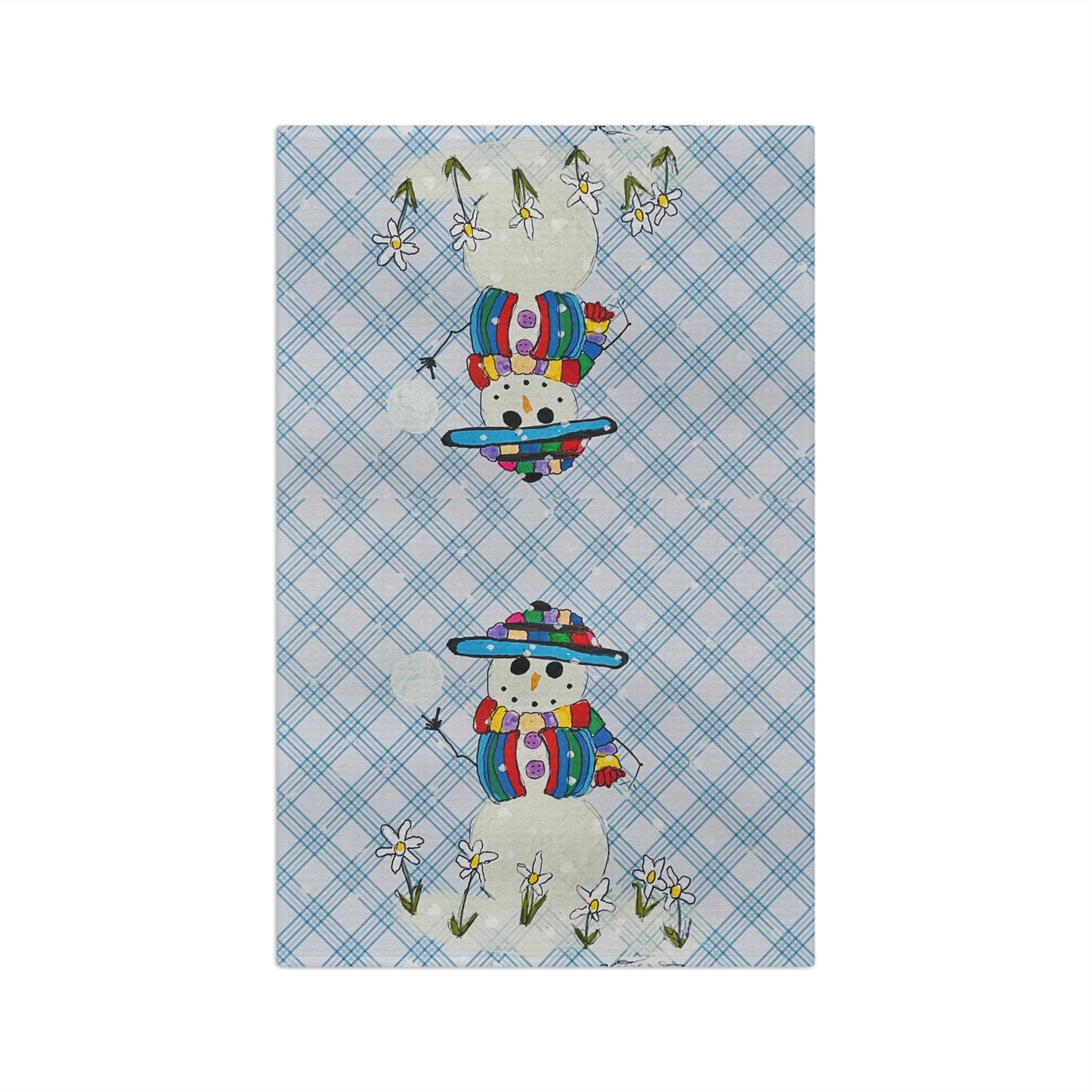 Whimsical Snowman Microfiber Tea Towel - Kitchen Decor, Seasonal Gift, Christmas Cooking, Holiday Tableware, Festive Home