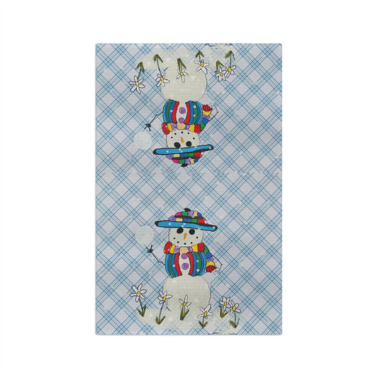 Whimsical Snowman Microfiber Tea Towel - Kitchen Decor, Seasonal Gift, Christmas Cooking, Holiday Tableware, Festive Home
