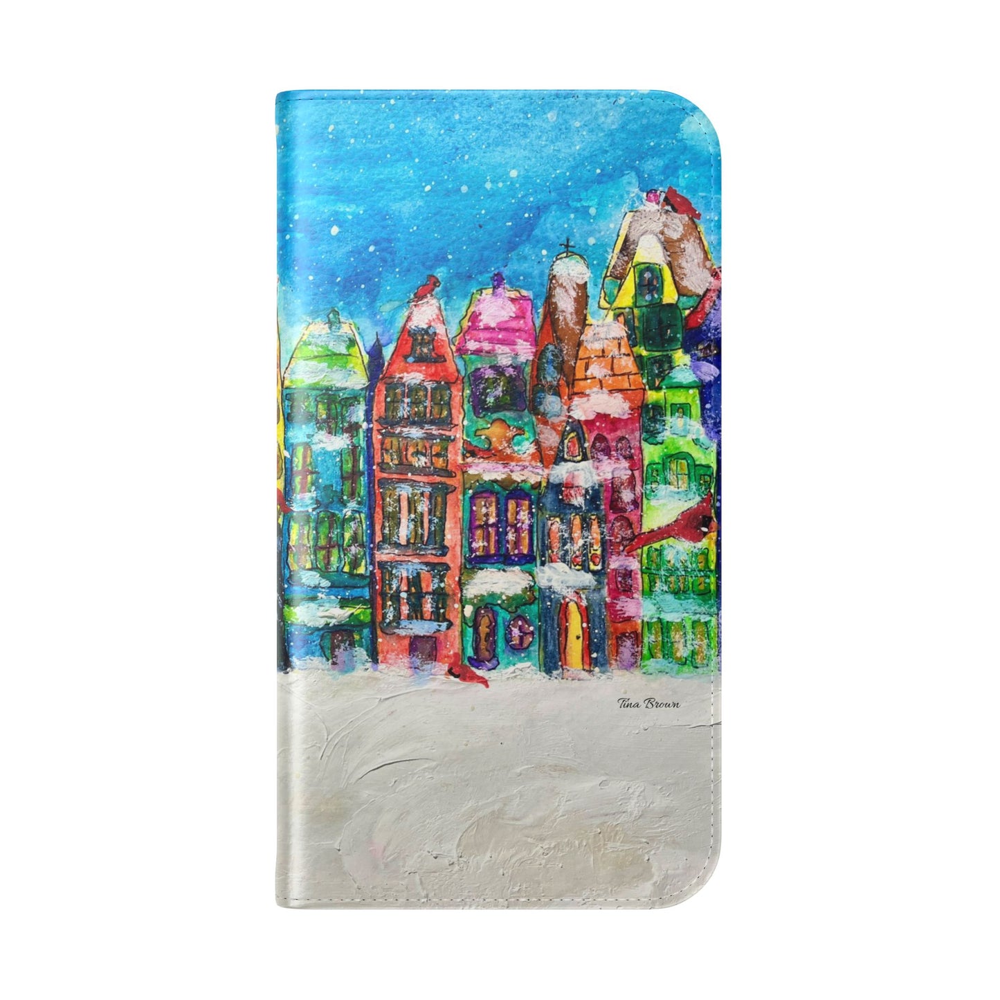 Colorful Winter Flip Cases for Phones, Holiday Gift, Slim Wallet Case, Personalized Phone Cover, Cute Art Cases