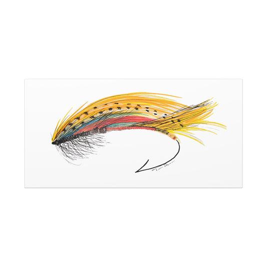 Fly Fishing Yellow Art Matte Canvas, Stretched, 1.25"