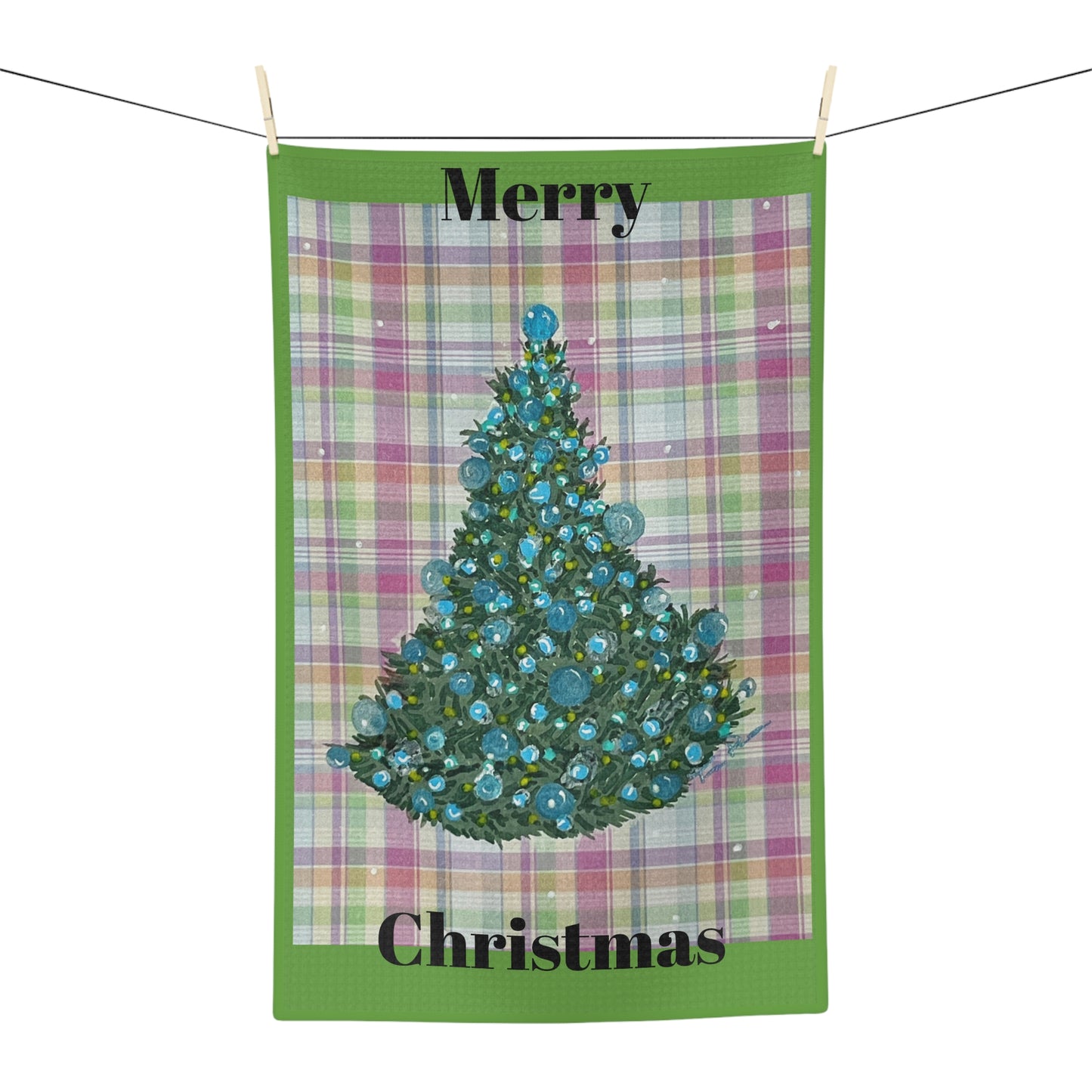 Merry Christmas Microfiber Tea Towel, Christmas Kitchen Decor, Holiday Gift, Festive Home Accessory, Seasonal Tea Towel, Eco-Friendly Towel