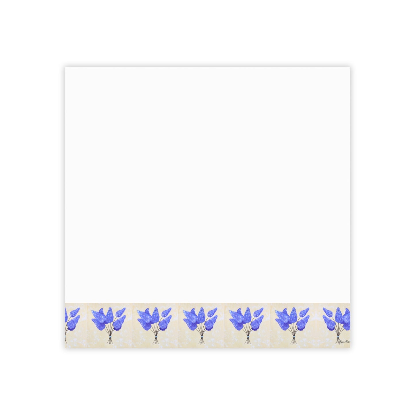 Floral Lilac Sticky Note Pads - Elegant Blue Flower Design for Home & Office