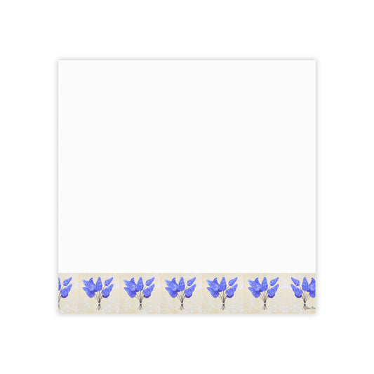 Floral Lilac Sticky Note Pads - Elegant Blue Flower Design for Home & Office