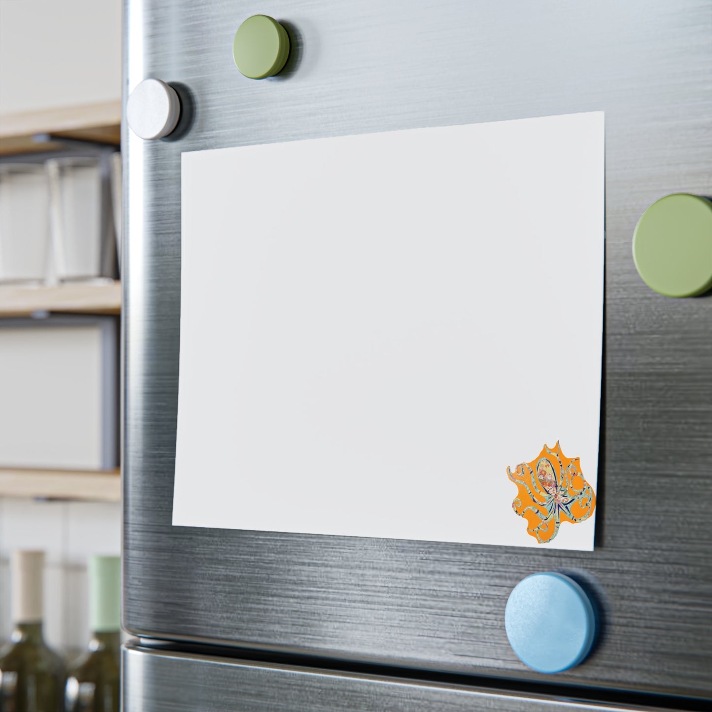 Orange Octopus Sticky Note Pads with Design -