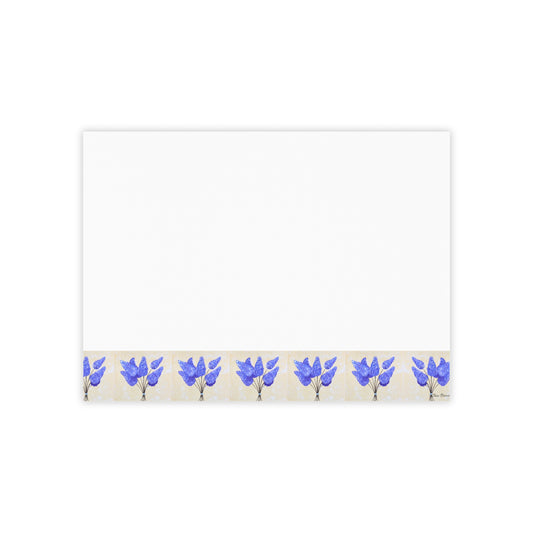 Floral Lilac Sticky Note Pads - Elegant Blue Flower Design for Home & Office