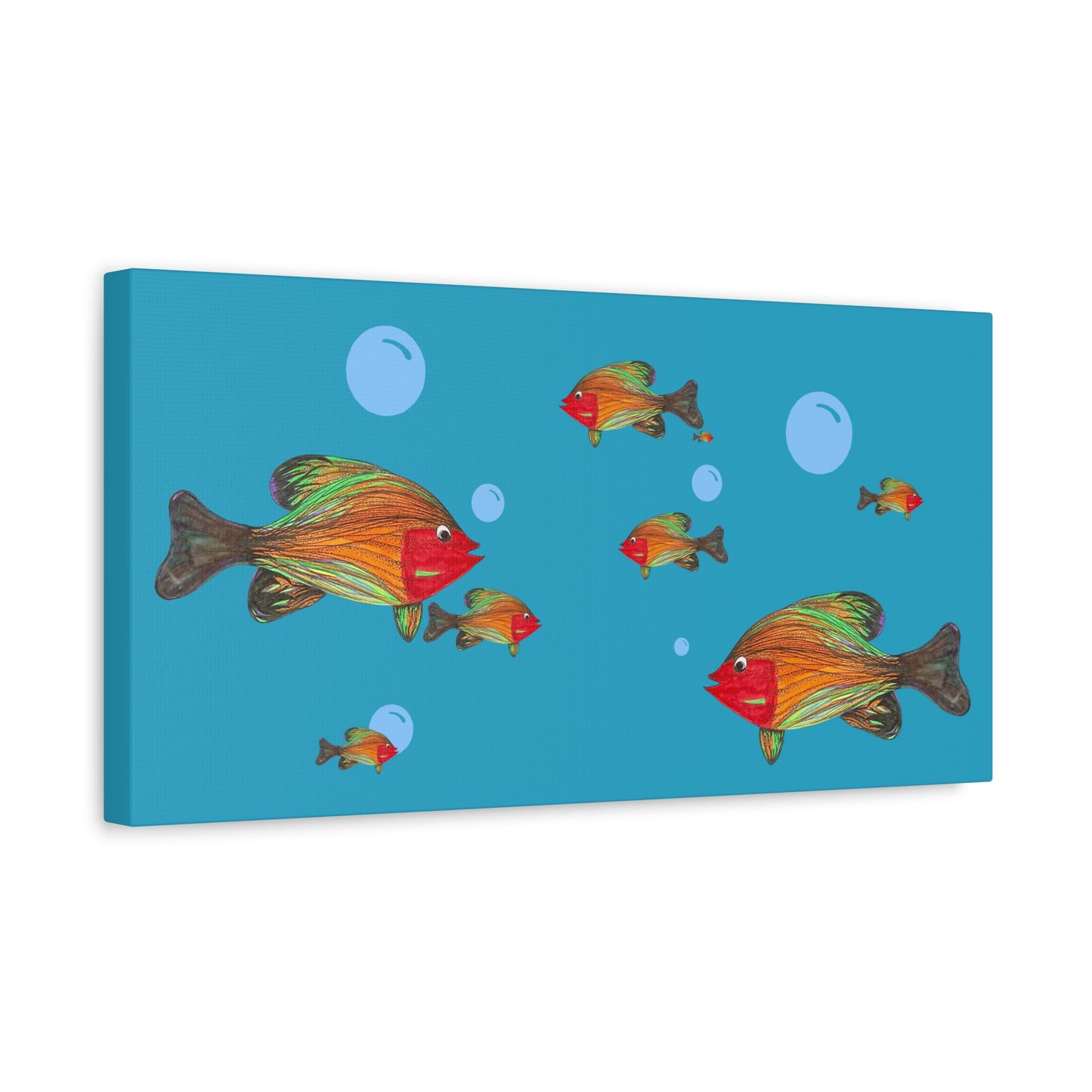 Colorful Fish Canvas Wall Art - Vibrant Tropical Underwater Scene