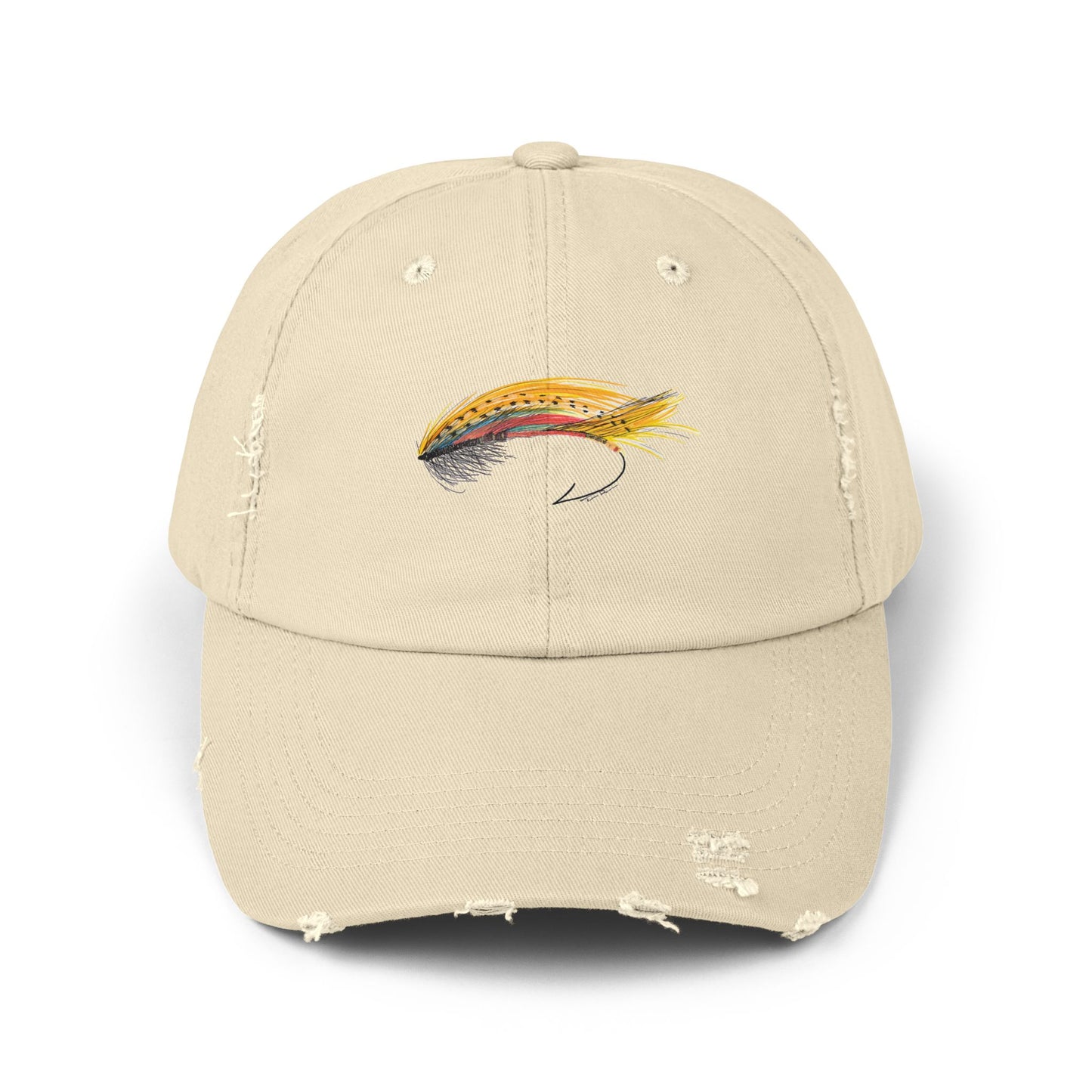 Fly Fishing Lure Unisex Distressed Cap