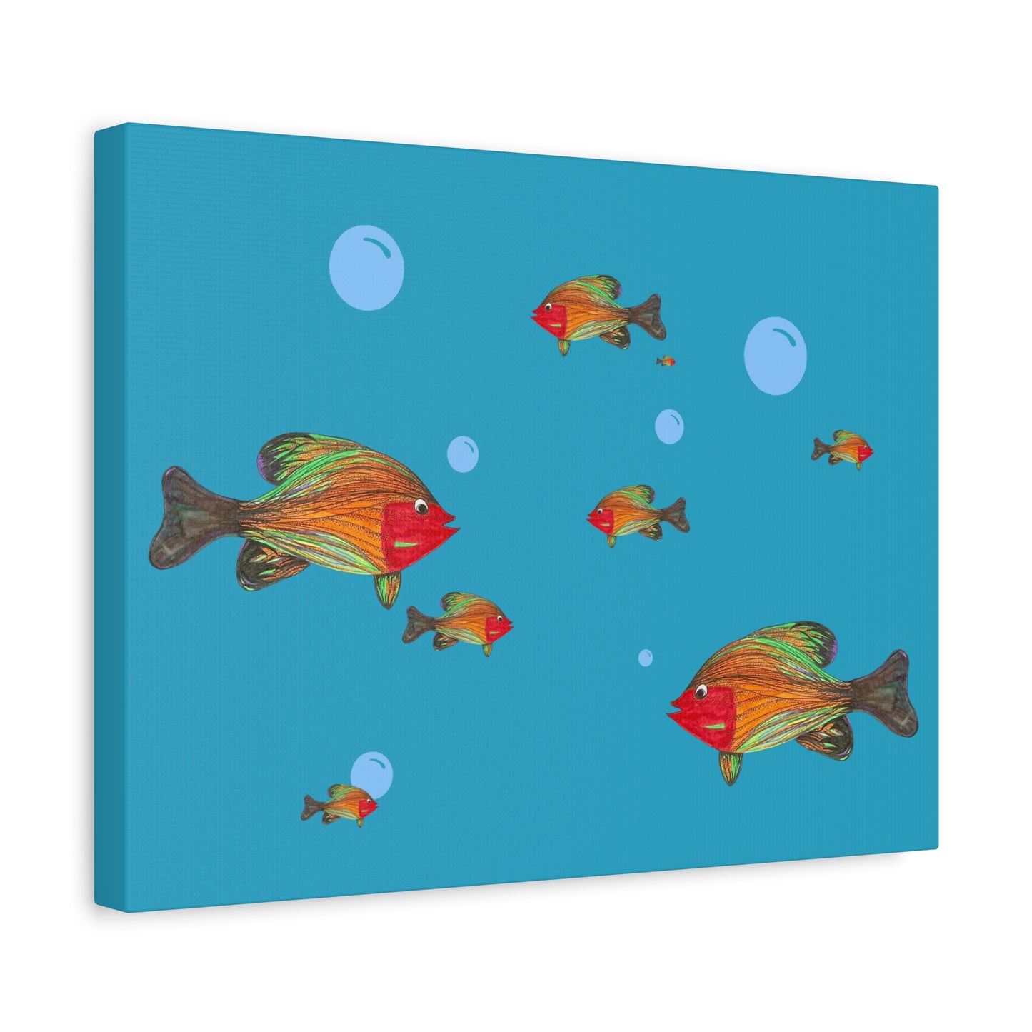 Colorful Fish Canvas Wall Art - Vibrant Tropical Underwater Scene