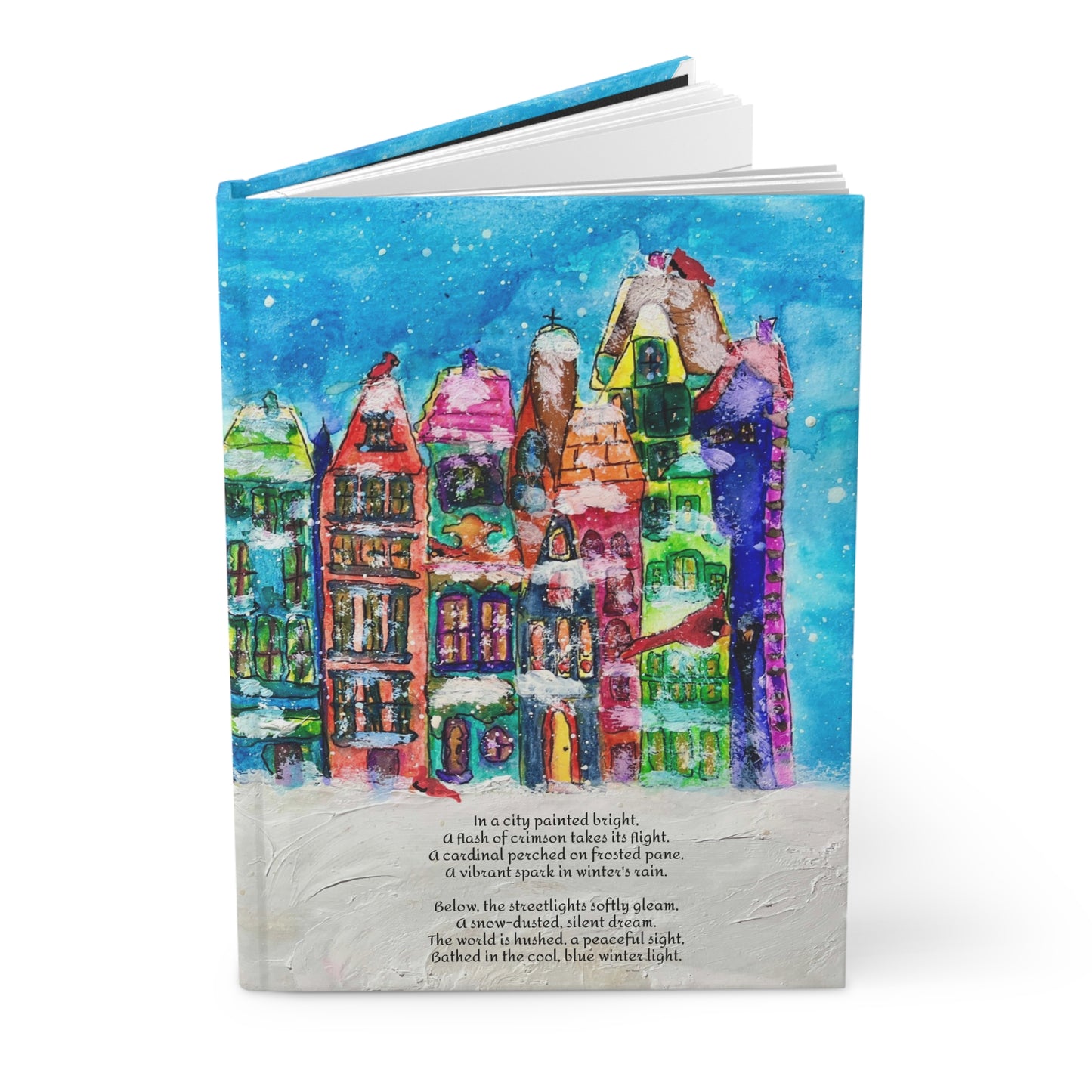 Colorful Winter-Themed Hardcover Journal, Festive Notebook for Writers, Gift for Holidays, Creative Journal for Kids, Personalized [...]