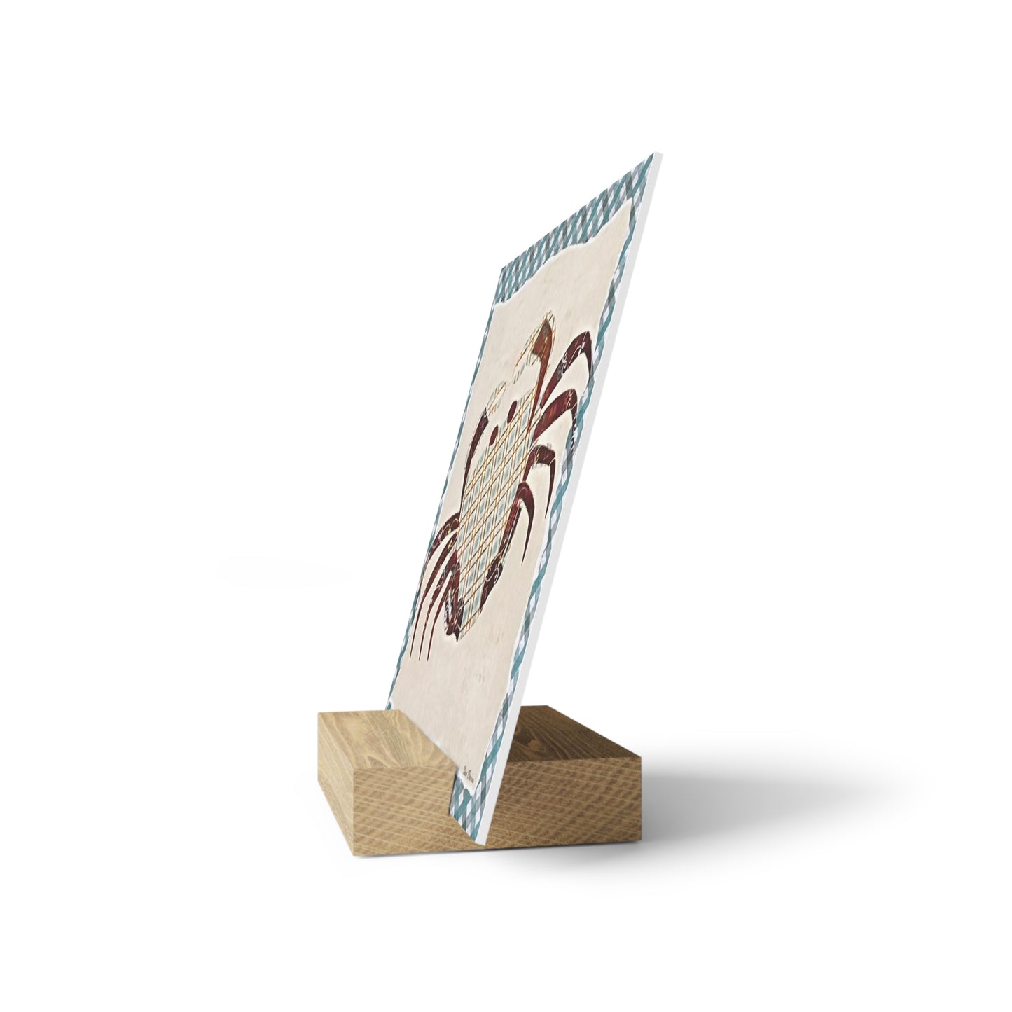 Crabby Art Print Gallery Board with Stand - Nautical Decor for Coastal Living