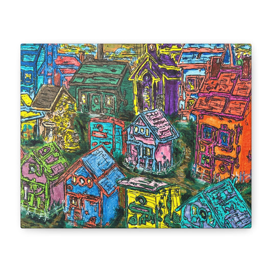 The Village Art Print Matte Canvas, Stretched, 1.25"