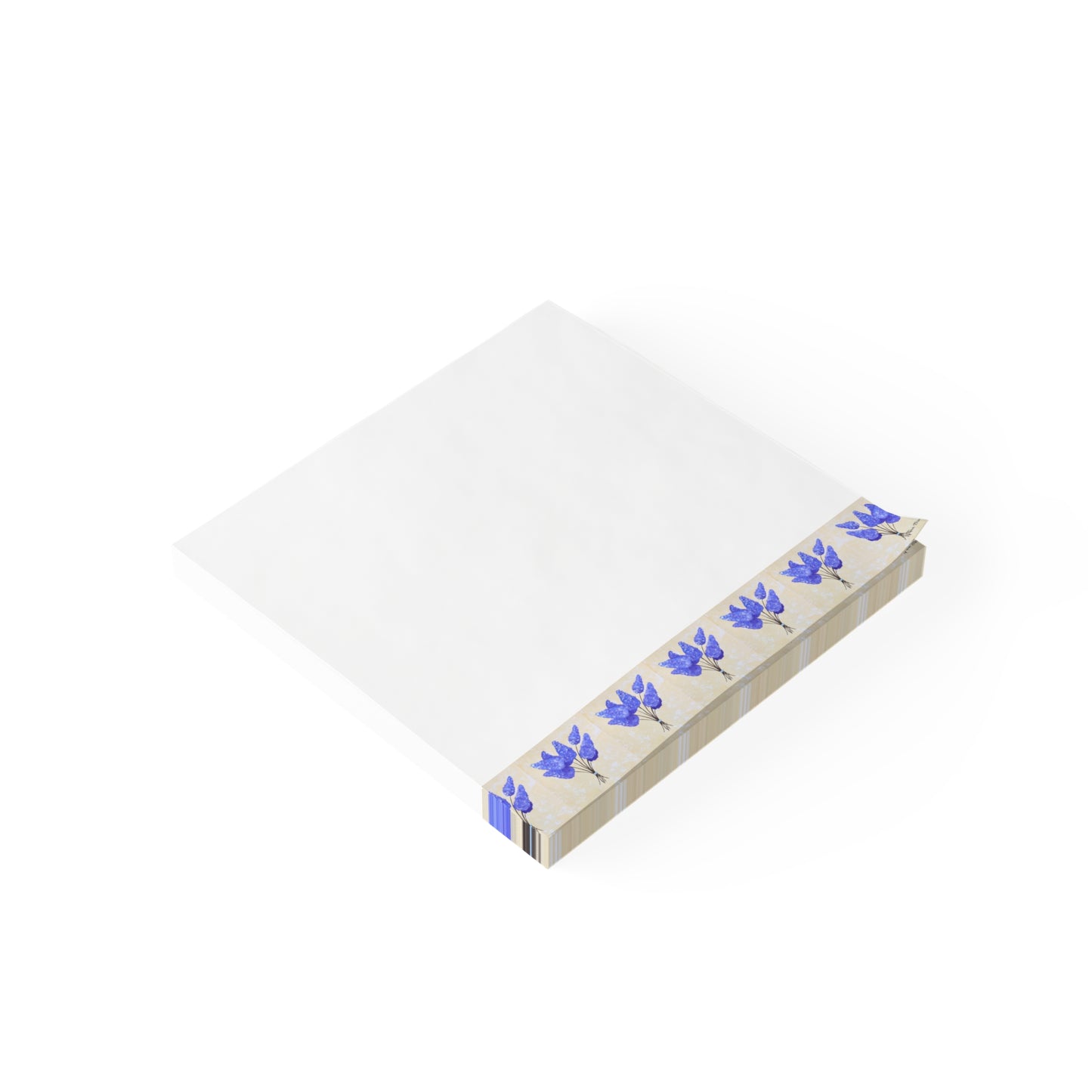 Floral Lilac Sticky Note Pads - Elegant Blue Flower Design for Home & Office