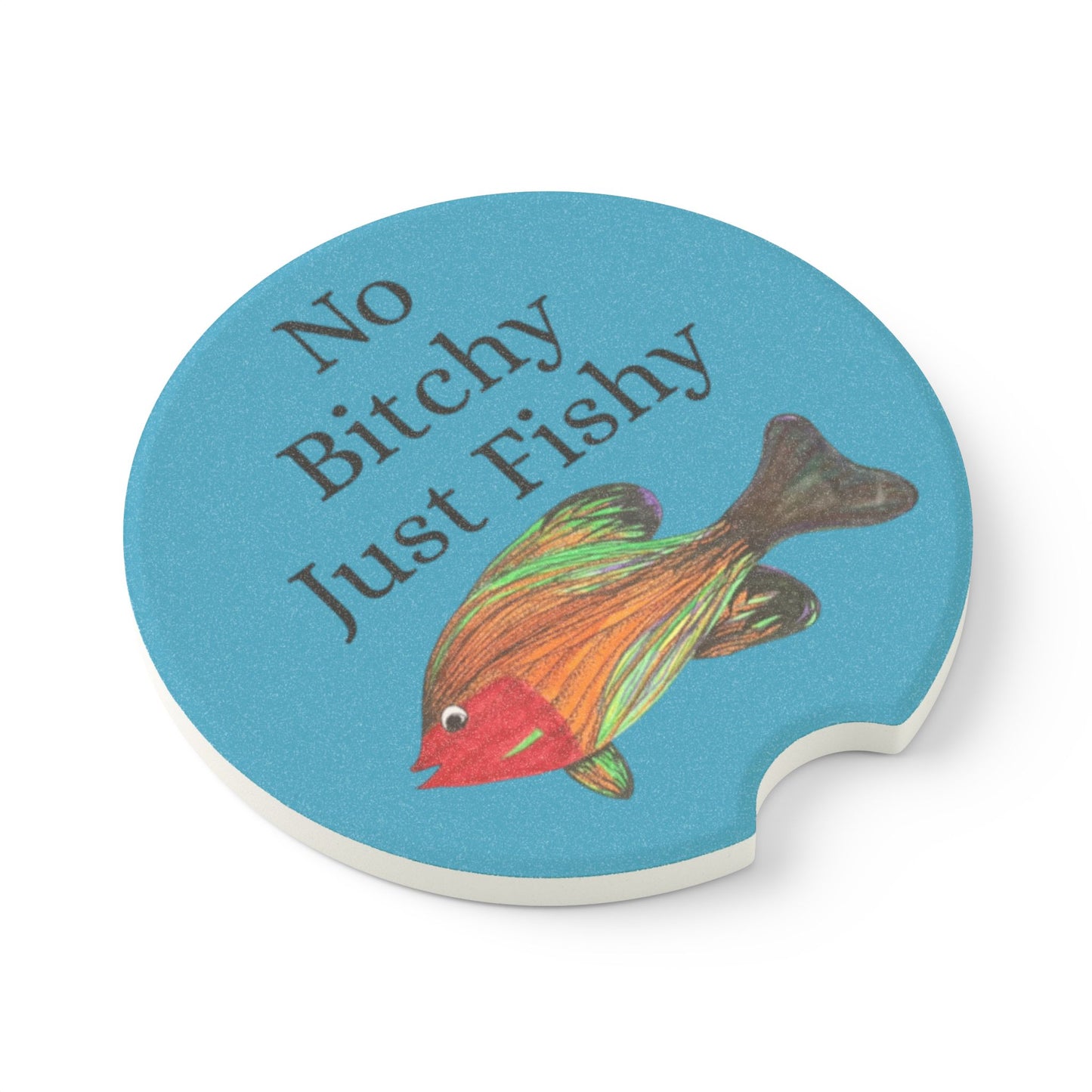 Colorful Fishy Artsy Soapstone Car Coaster