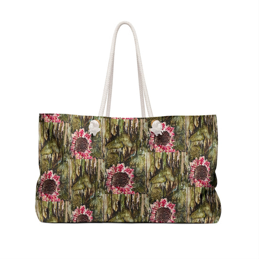 Green Sunflower Artsy Weekender Bag