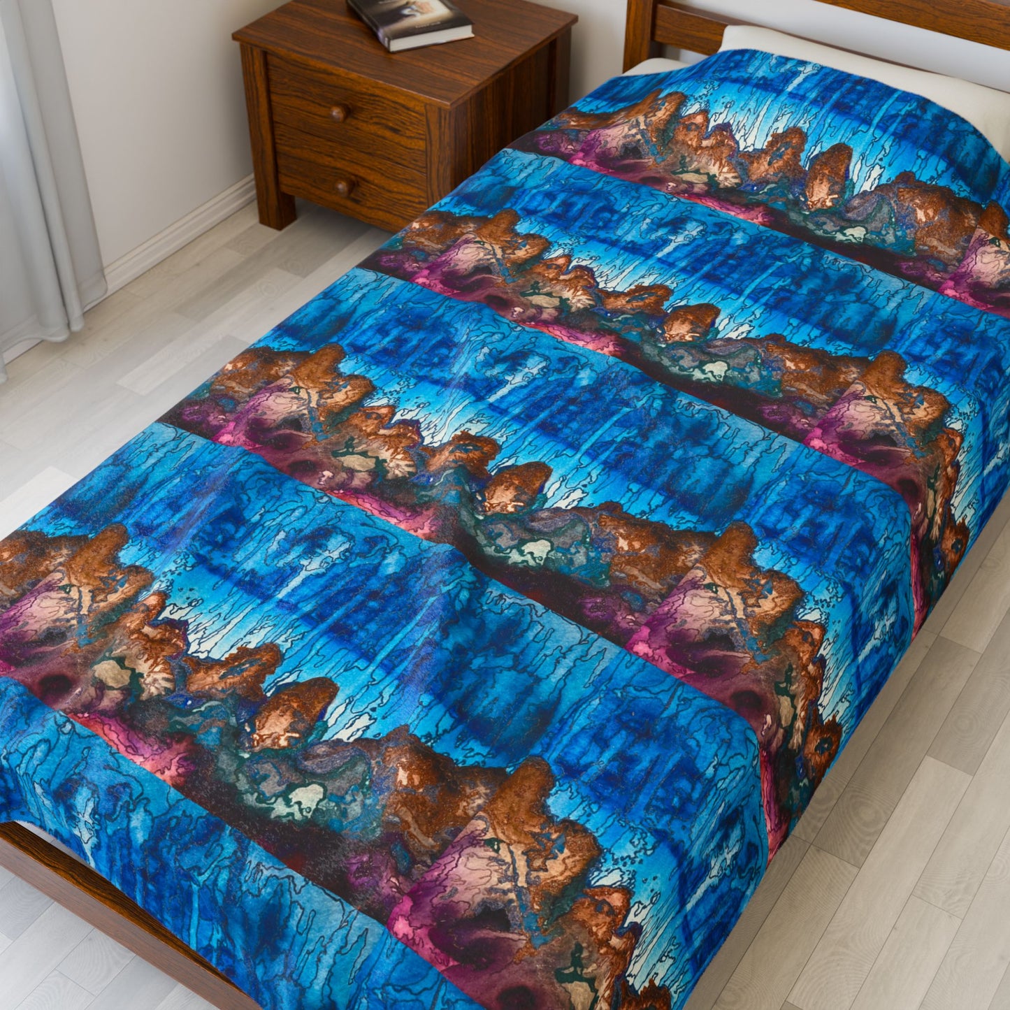 Rainy Days Art Print Velveteen Plush Blanket