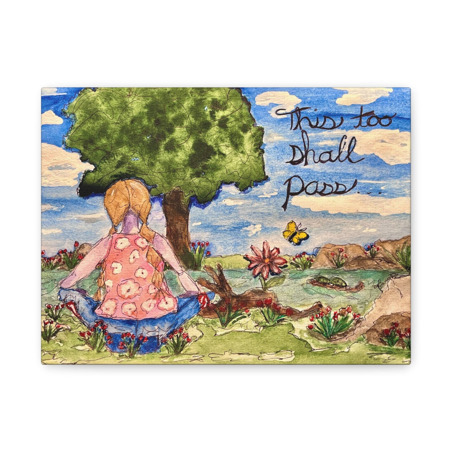 This To Shall Pass Art Print Matte Canvas, Stretched, 1.25"