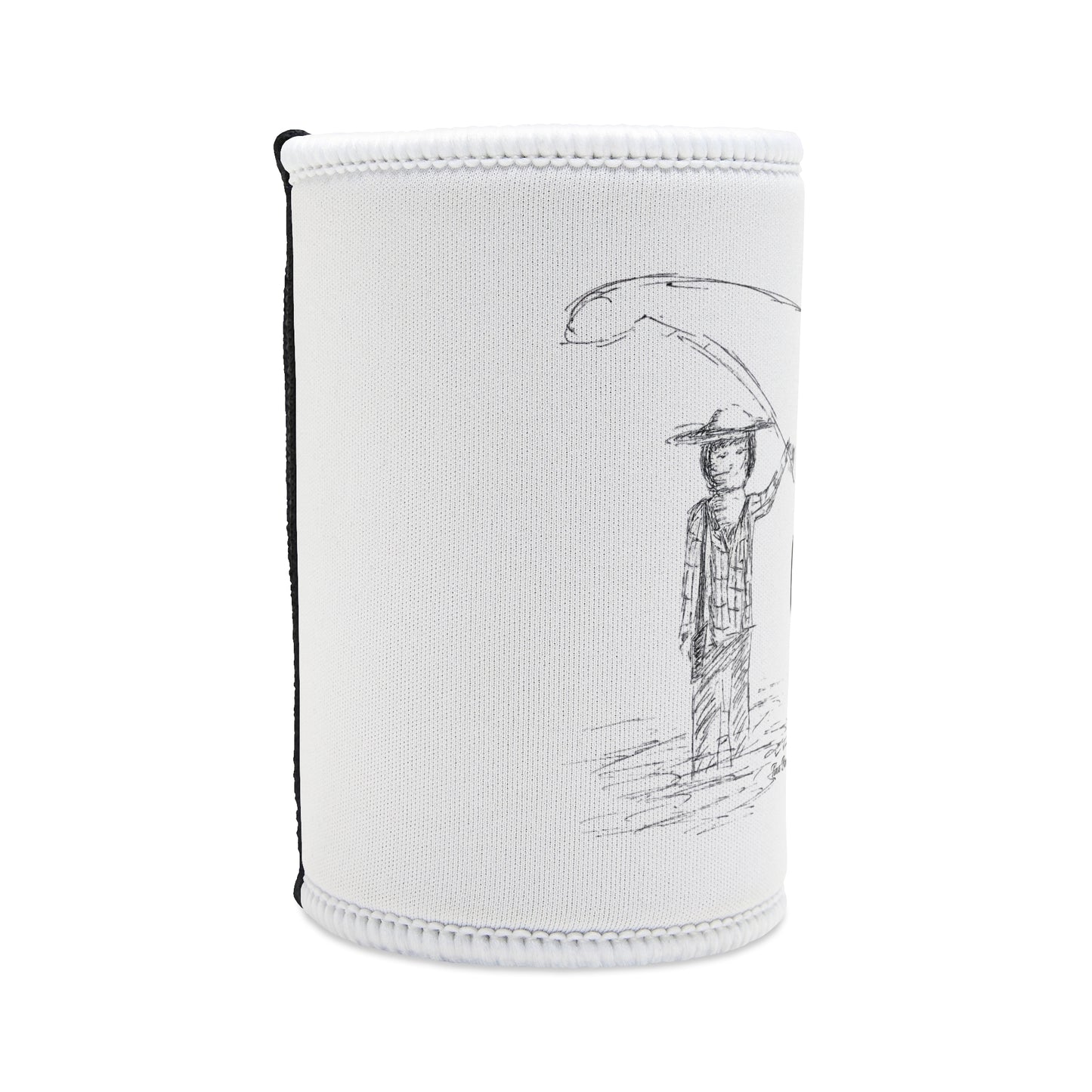 Fishing Sketch Going Fishing Stubby Cooler - Fun Beverage Insulator