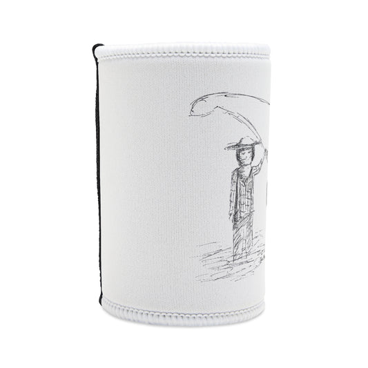 Fishing Sketch Going Fishing Stubby Cooler - Fun Beverage Insulator