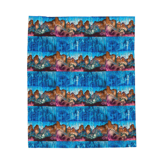 Rainy Days Art Print Velveteen Plush Blanket