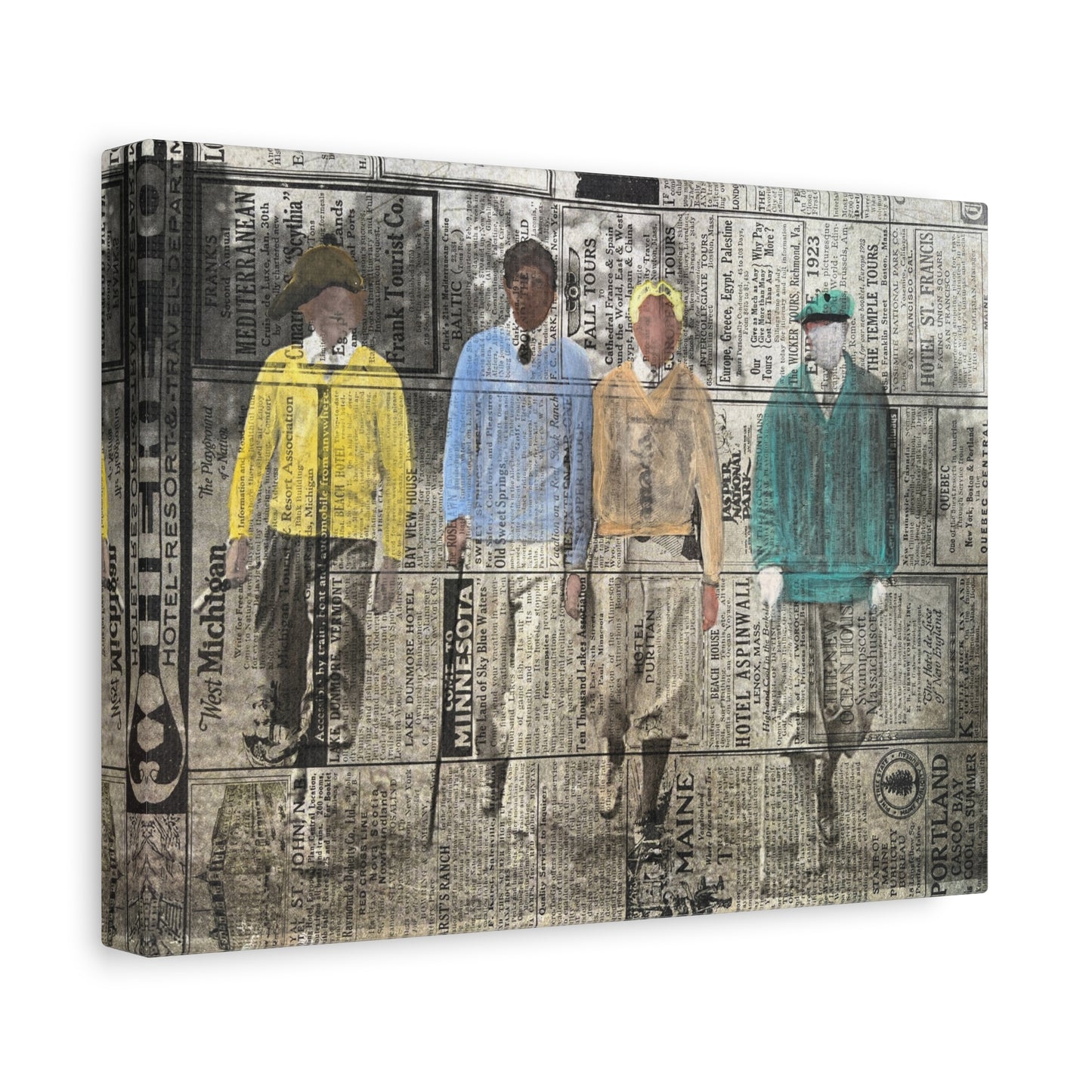 Golf Boys Art Print Matte Canvas, Stretched, 1.25"