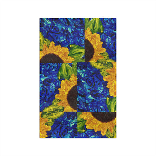 Vibrant Sunflower Microfiber Tea Towel, Kitchen Decor, Gift for Garden Lovers, Unique Housewarming Gift, Perfect for Spring Cooking