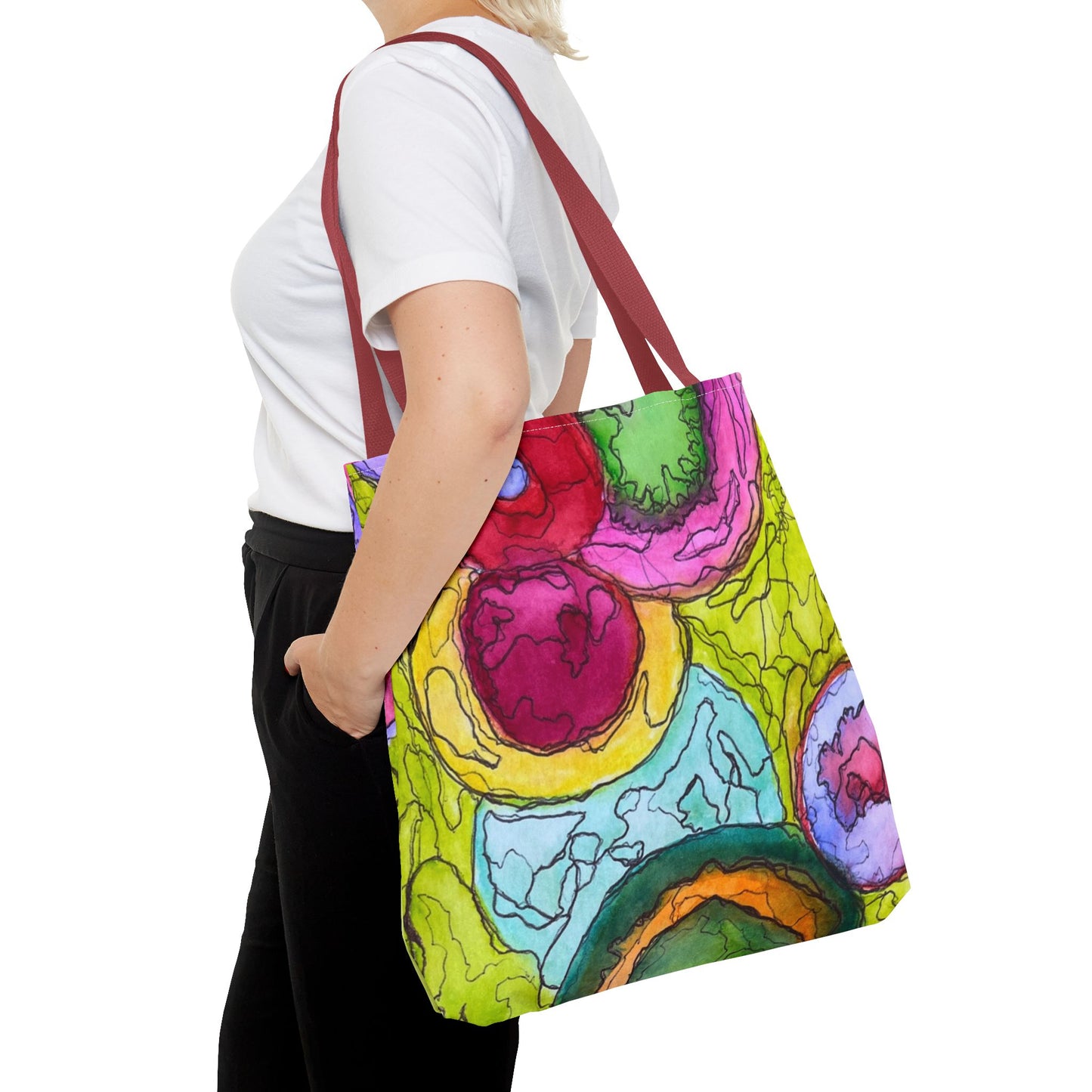 Vibrant Art Tote Bag - Colorful Messenger Bag, Eco-Friendly Shopping Bag,
