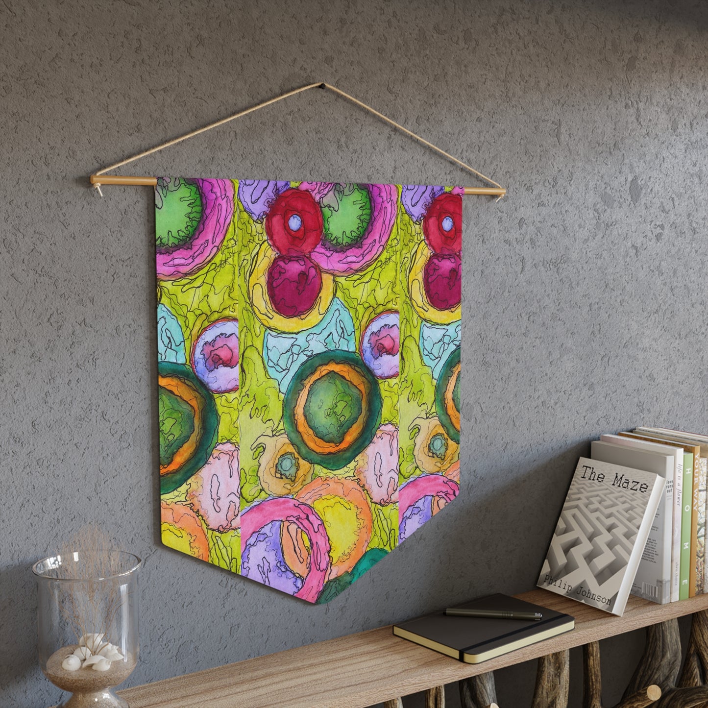 Colorful Pennant Wall Art, Whimsical Home Decor, Vibrant Room Accent, Cheerful Party Banner, Festive Gift Idea, Boho Style