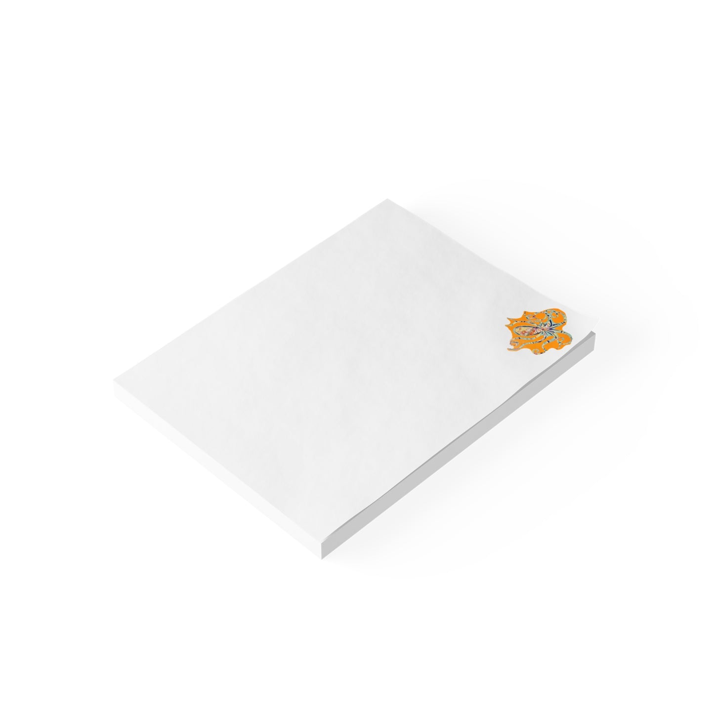 Orange Octopus Sticky Note Pads with Design -