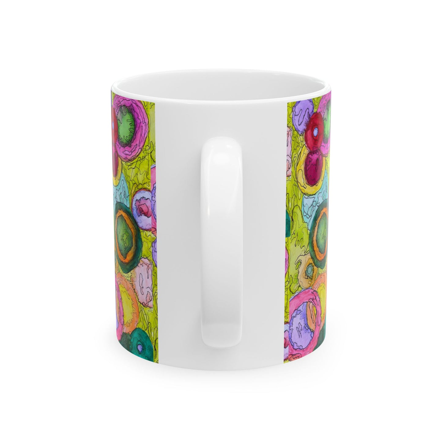 Vibrant Ceramic Mug, Colorful Coffee Cup, Unique Art Mug,