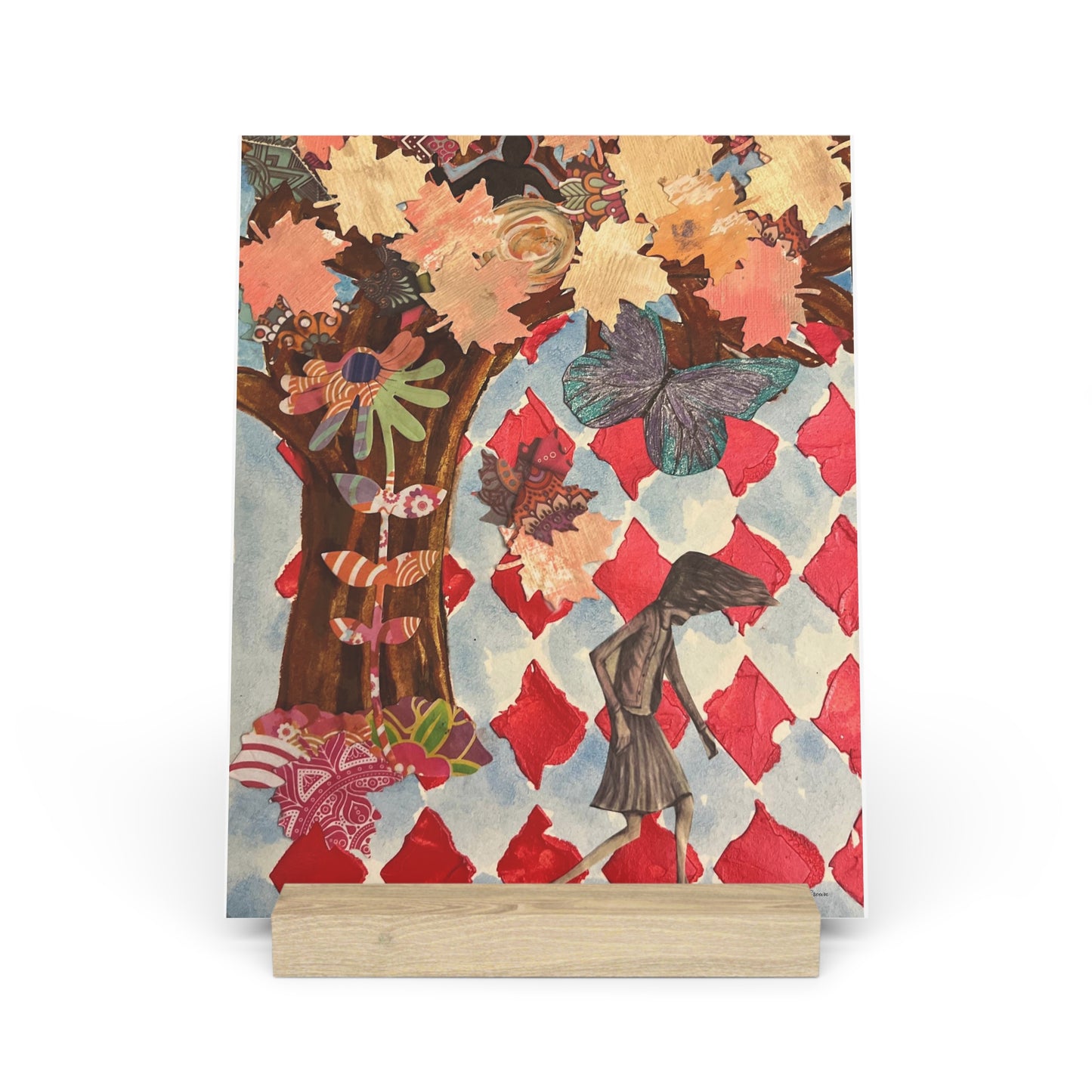 Windy Day Art Print Gallery Board with Stand - gift or home decor