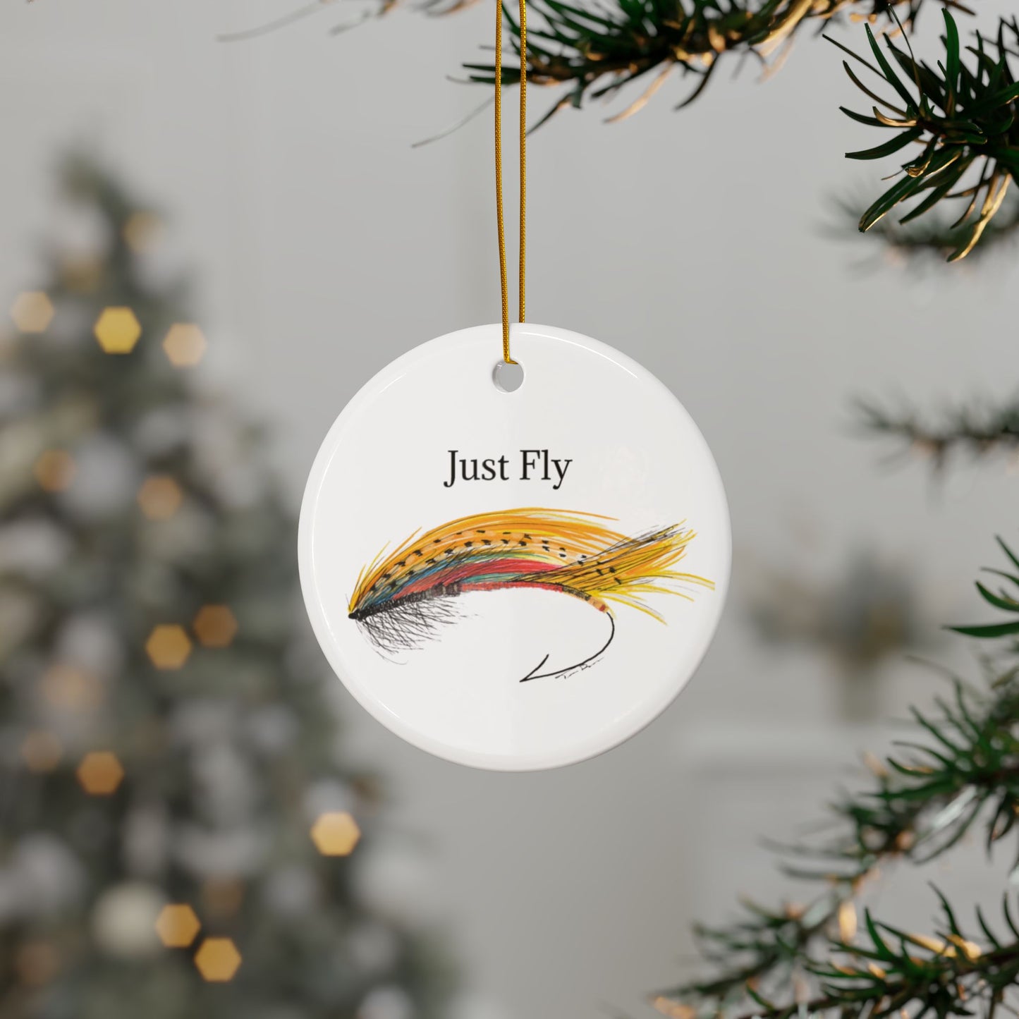 Fly Fishing Ceramic Car Ornaments - Set of 1, 3, 5, or 10