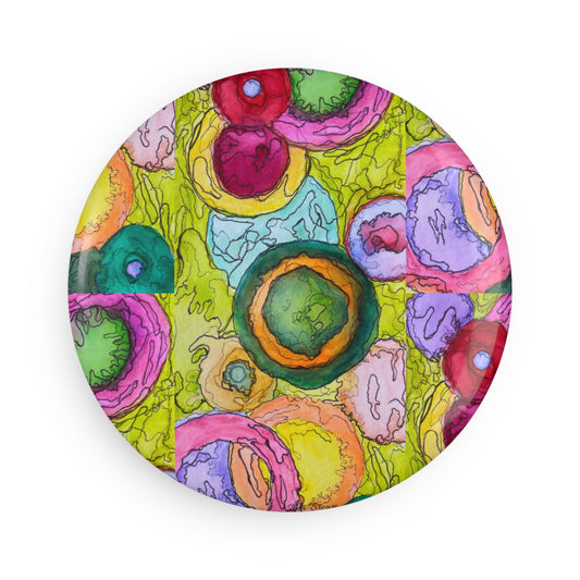 Colorful Watercolor Button Magnet, Vibrant Refrigerator Decor, Gift for Teachers, Friends, Artsy Home Decor, Fun Office Supplies