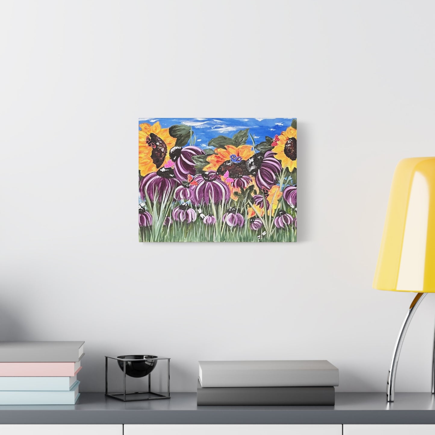Sunflower Garden Art Print Matte Canvas, Stretched, 1.25"
