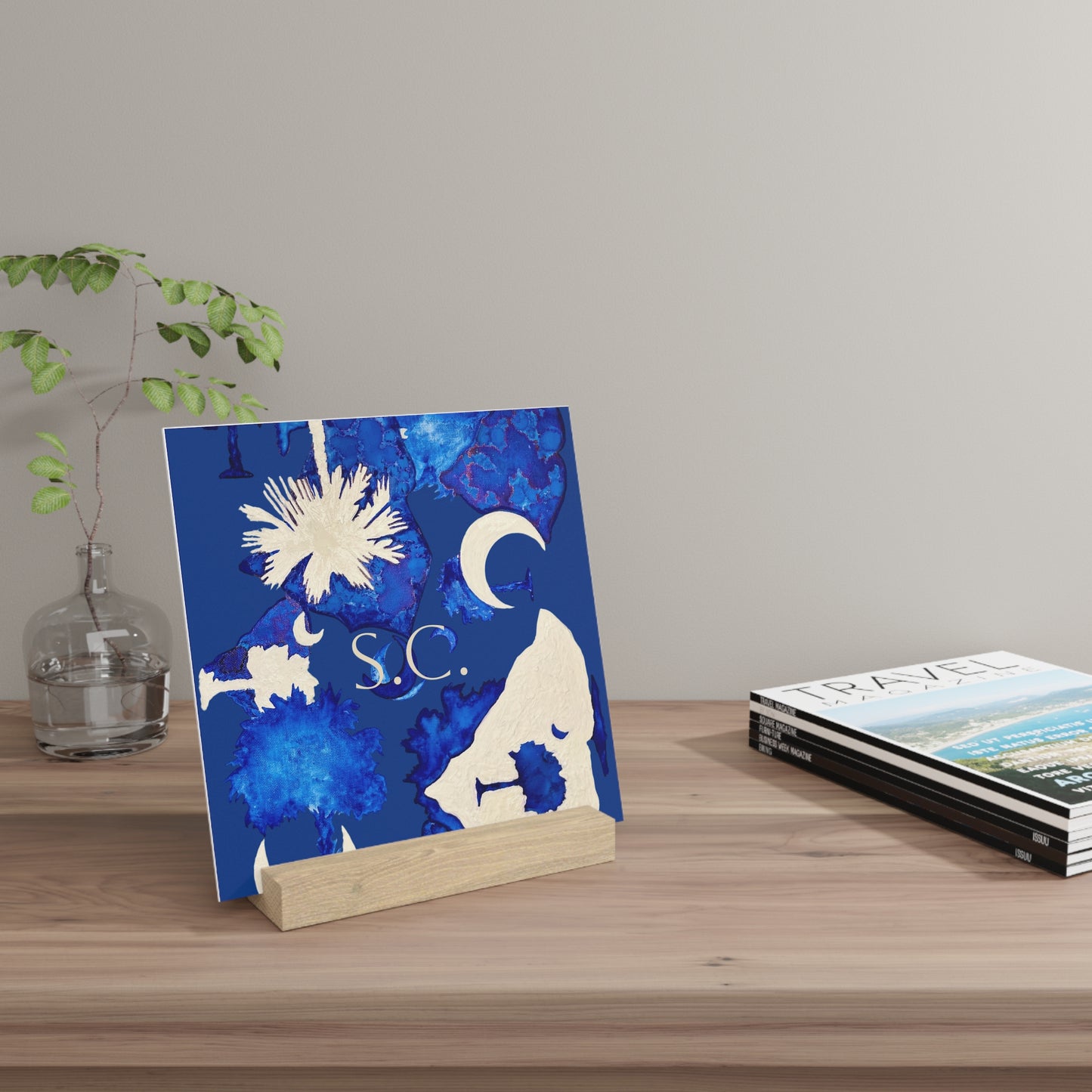 Elegant South Carolina Gallery Board with Stand for Home Decor